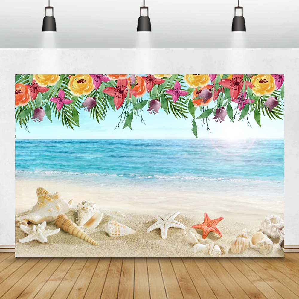 Laeacco летние морские фоны небо облака тропический пляж пальмы деревьев фотографии