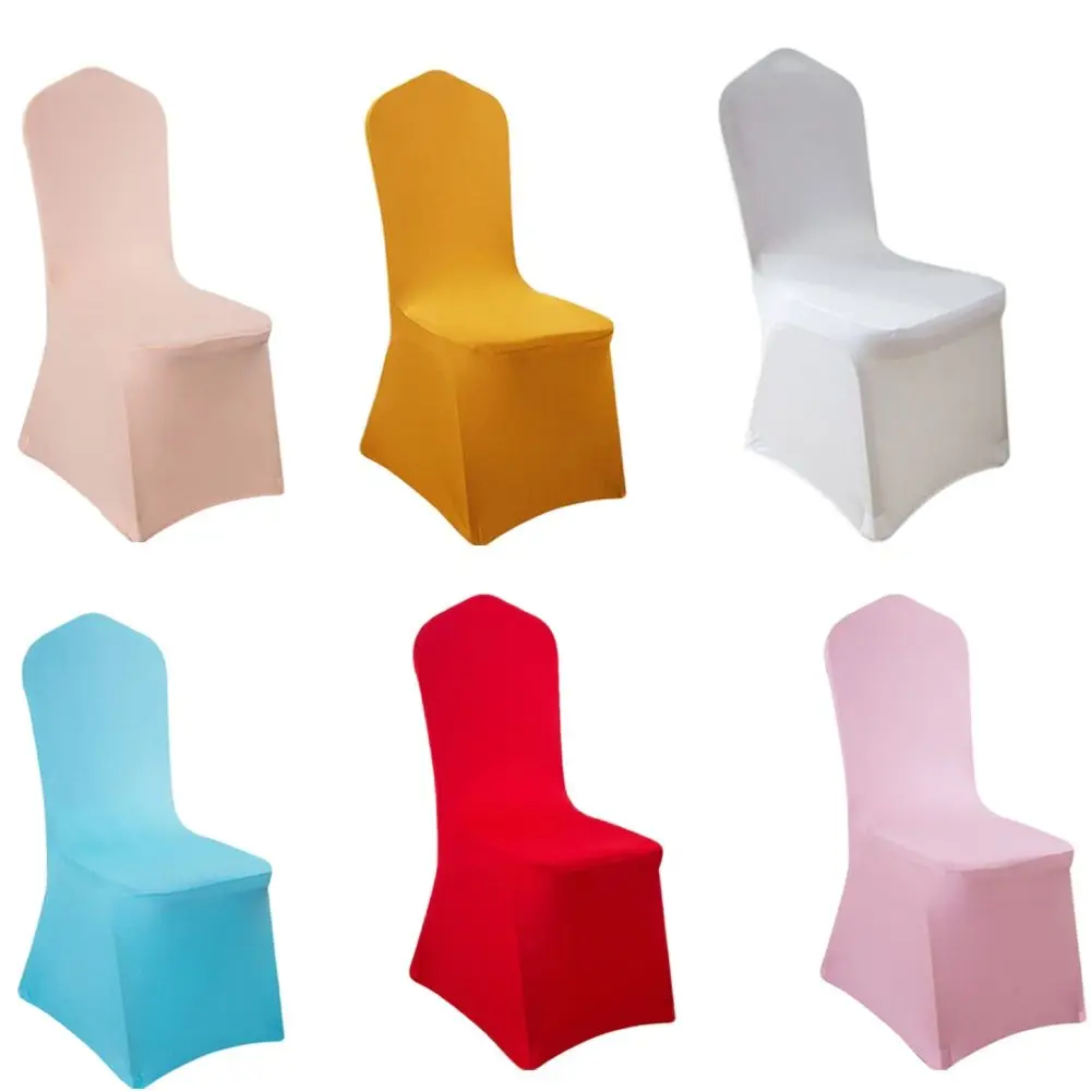 

5Pc Quality Chair Cover Stretch Elastic Universal Spandex Wedding Chair Covers for Weddings Party Banquet Hotel Polyester Fabric