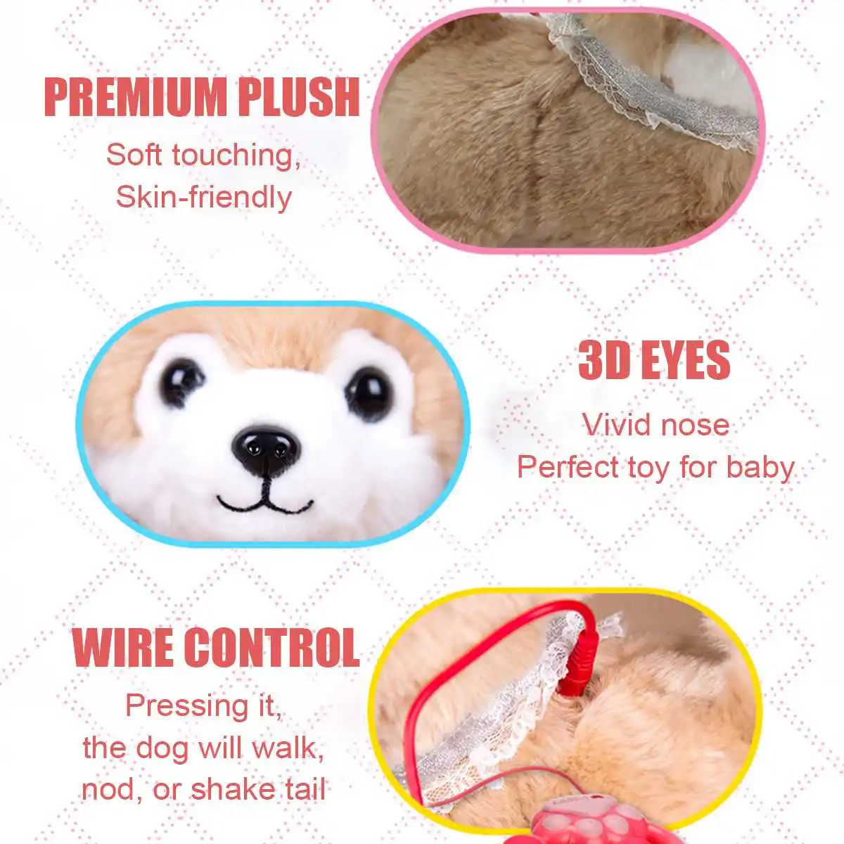 

Robot Dog Sound Control Interactive Dog Electronic Toy Plush Puppy Pet Walk Bark Leash Teddy Toy For Kids Children Birthday Gift
