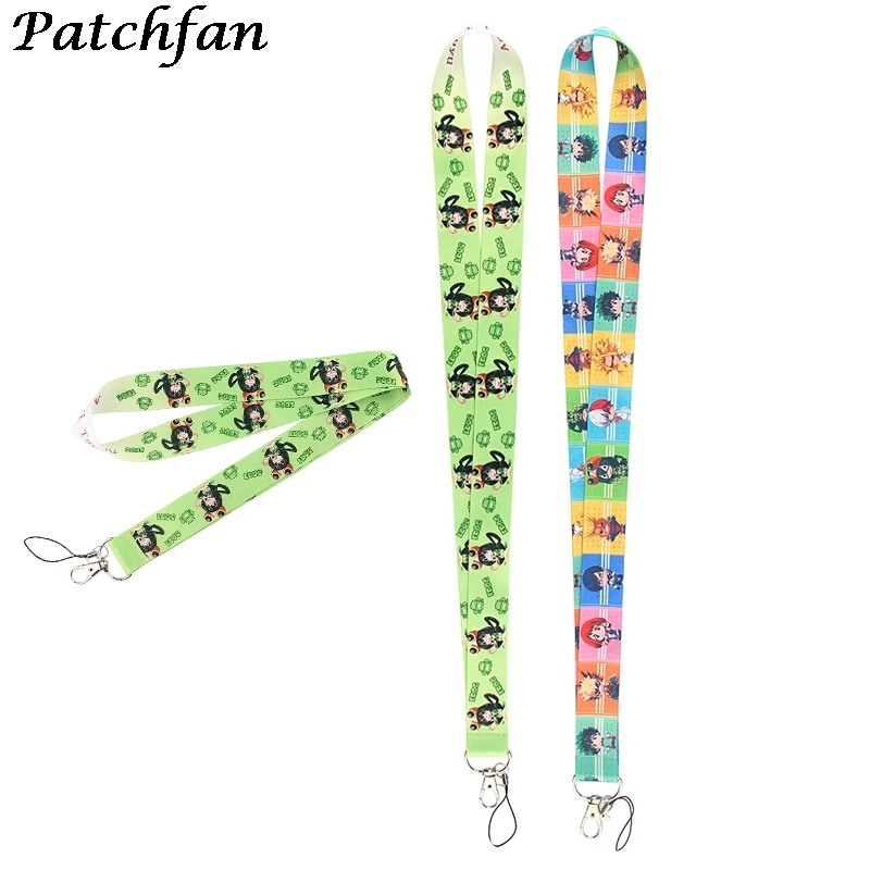 

20pcs/lot A4240 Patchfan Anime Mobile Phone Lanyard For Keys ID Card Pass Gym USB Badge Holder DIY Strap Neck Lanyards
