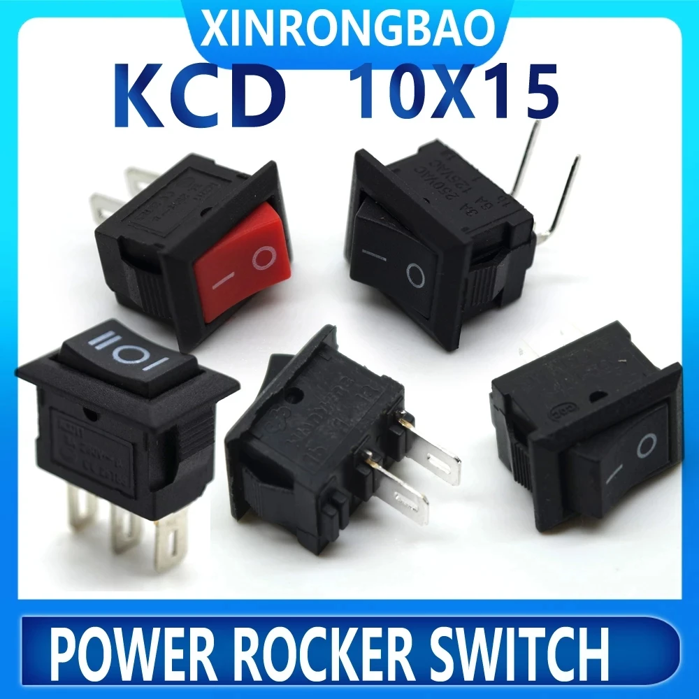 15 шт. мини клавишный переключатель SPST черные и красные кнопки переключения AC250V3A /