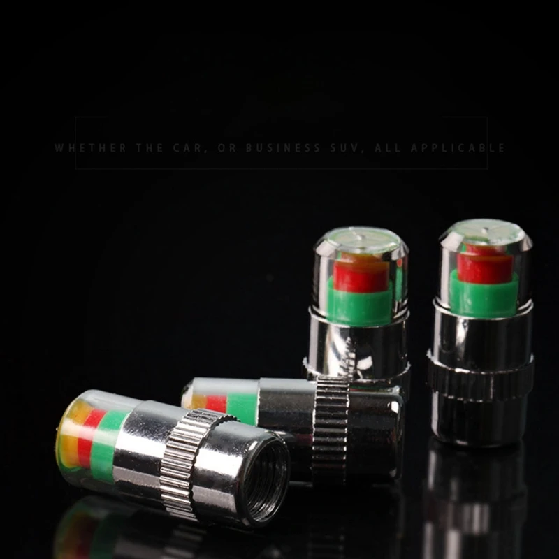 

X7AE 4pcs Car Tire Pressure Gauge Indicator Alert Monitoring Valves Cap Sensor Tyre Pressure Monitor Detection