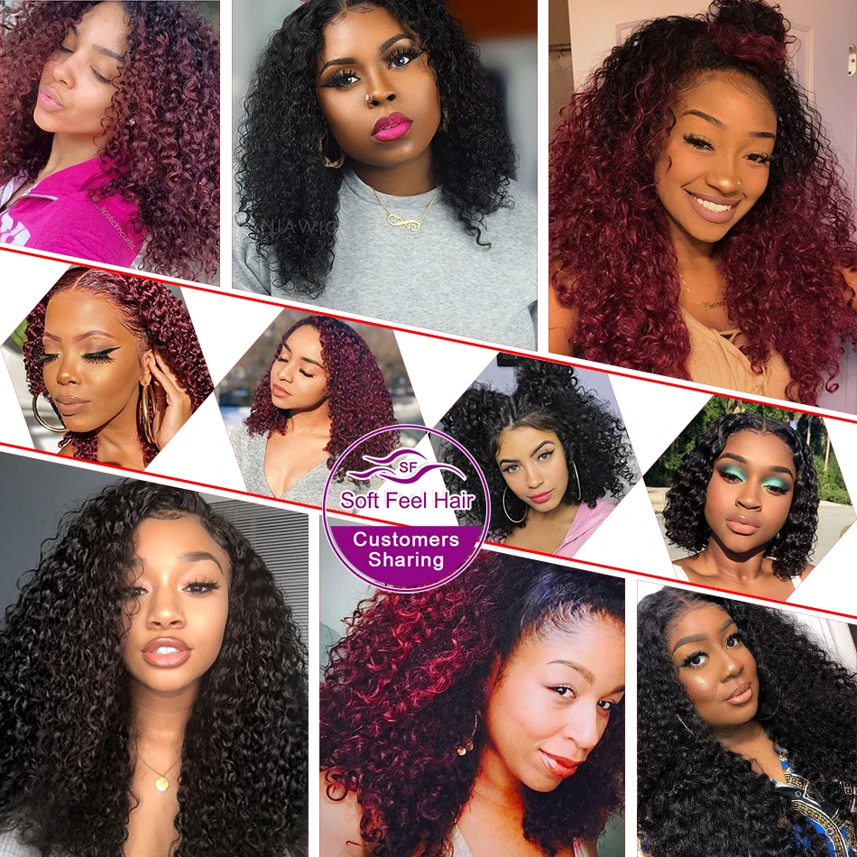 Мягкие на ощупь Волосы Кудрявые кудрявые пряди с закрытием бразильские волосы