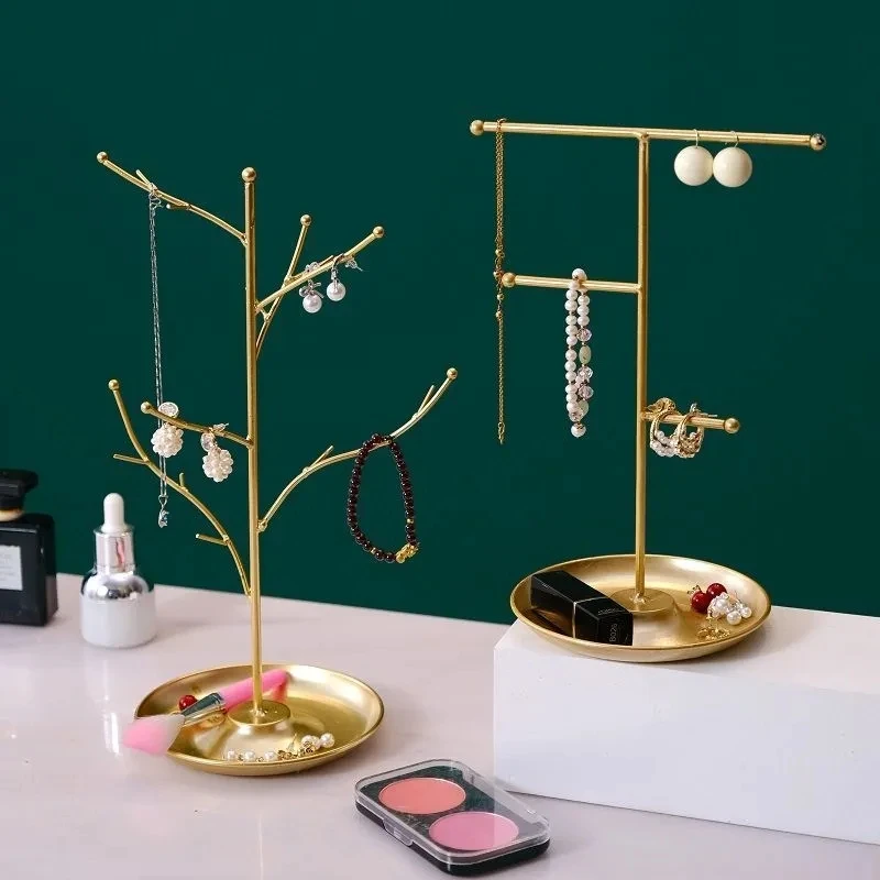 

Metal Jewelry Organizer Stand Jewelry Display Stand Shelf Earring Necklace Bracelet Ring Jewelry Storage Nordic Style Home Decor