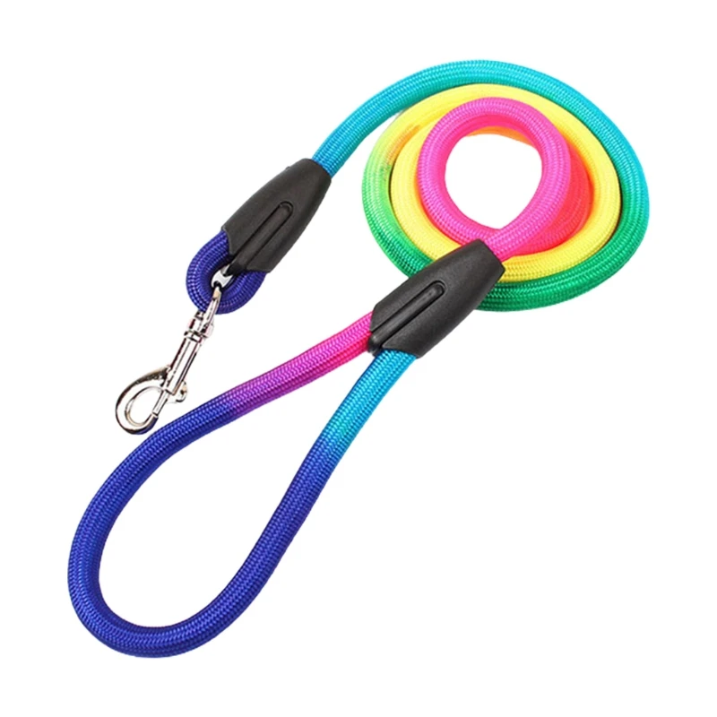 

Dog Leash 2.6/3.3 FT Nylon Pet Leash Rainbow Color Rope Comfortable Handle Thick Durable Leash for Small Breed Dogs