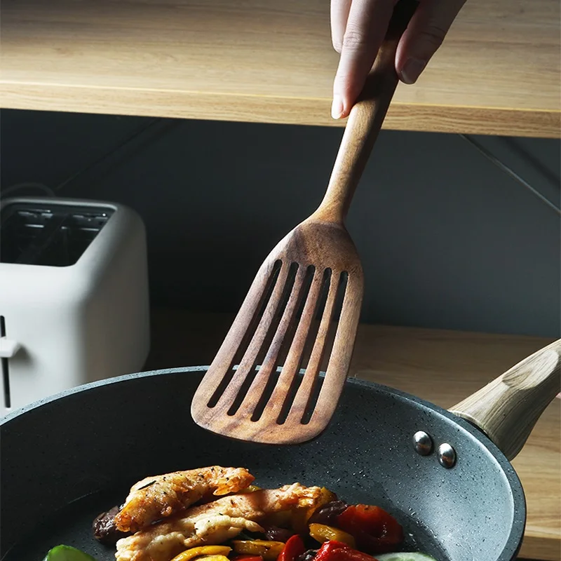 Лопатка Черпак из тикового дерева премиум-класса антипригарная кухонная утварь