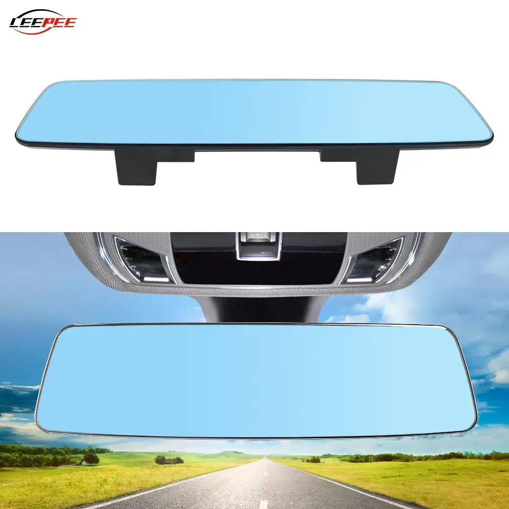 

Синее Автомобильное зеркало заднего вида без рамки, детское антибликовое широкоугольное 2.5D полноэкранное микро-изогнутое стекло, автомоби...