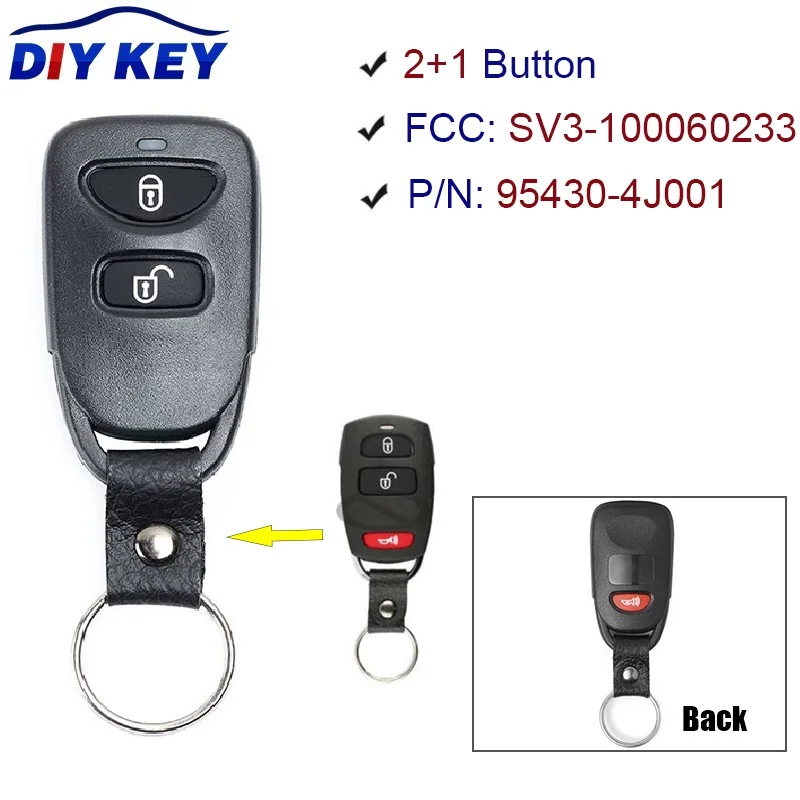 

DIYKEY Upgraded Remote Key 2+1 Buttons SV3-100060233 95430-4J001 FOB for Kia Sedona 2006-2009, for Hyundai Entourage 2007-2008