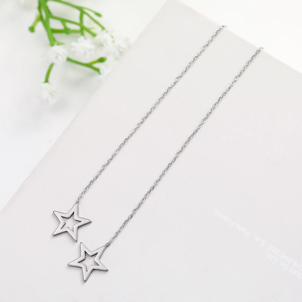 Женские длинные серьги цепочки из нержавеющей стали корейские в виде кофейной