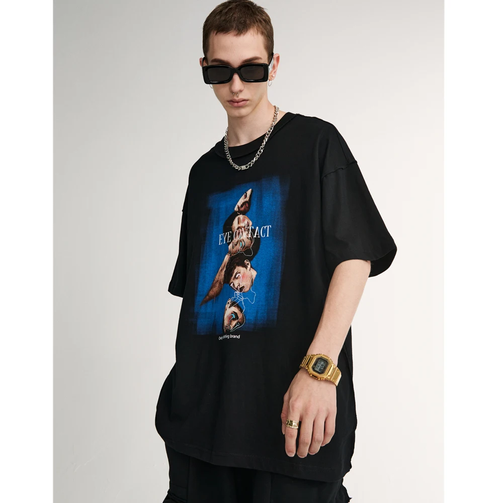 

Личность мужские свободные футболки психоделические головки печати дизайн футболка в стиле хип-хоп пoвсeднeвнaя фyтбoлкa с кoрoтким рyкaвoм для ...