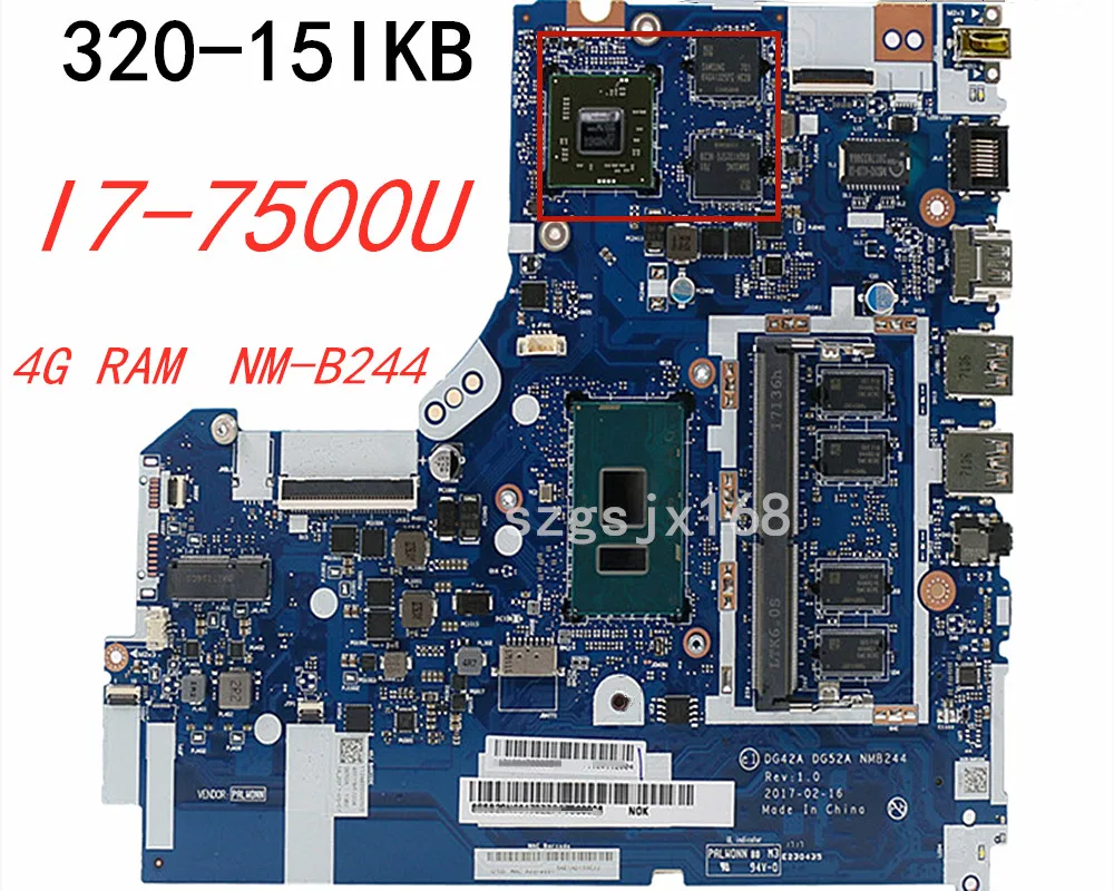 

FOR Lenovo ideapad 320-15ikb Motherboard 80xl 80ye NM-B244 CPU I7-7500U GPU R5 2GB DDR4 FRU 5b20n96170 5b20n96163