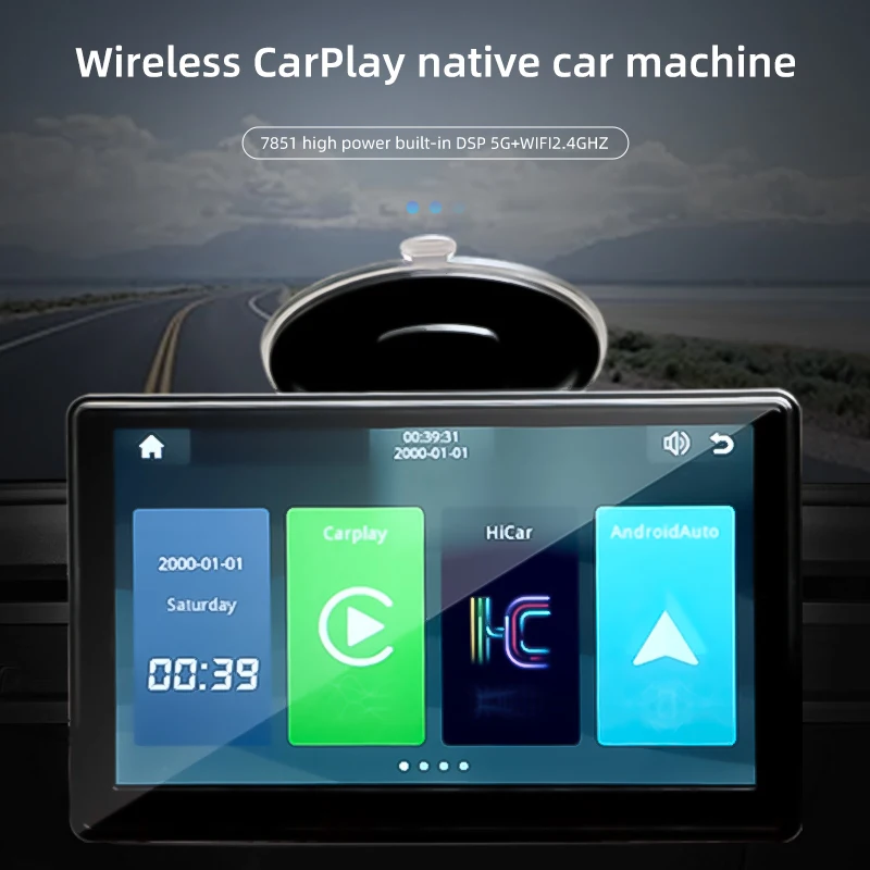 Verkaufen 7 Inch Touch Screen Auto Tragbare Drahtlose Apple CarPlay Tablet Android Multimedia Bluetooth Navigation HD1080 Stereo Linux