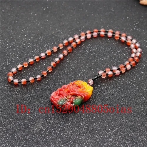 1 шт. натуральный зеленый дракон резной нефритовый кулон ожерелье китайские