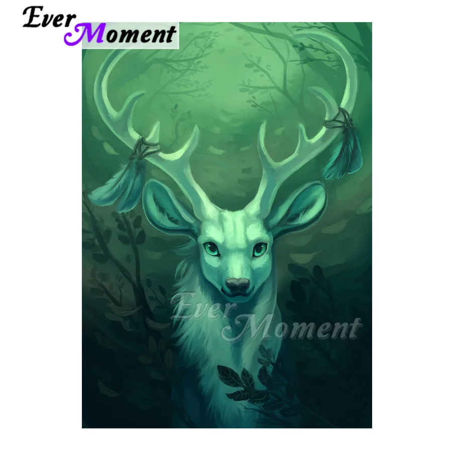 Ever Moment Алмазная картина рога антилопы полное квадратное сверло украшение на