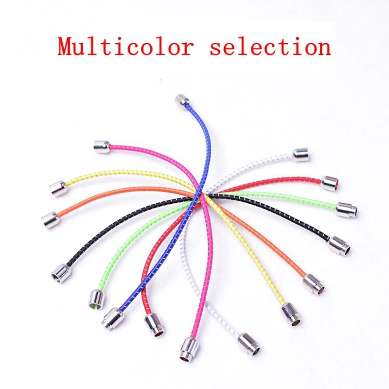Светоотражающие шнурки эластичные для обуви круглый металлический замок без