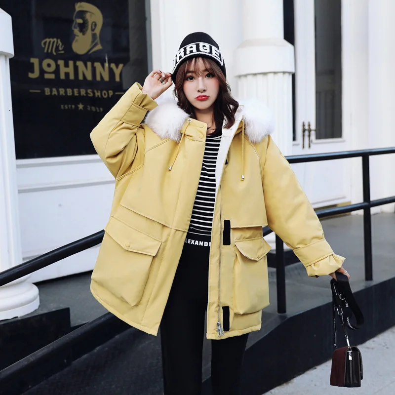 Женская теплая парка Leiouna толстая зимняя куртка из искусственного хлопка с
