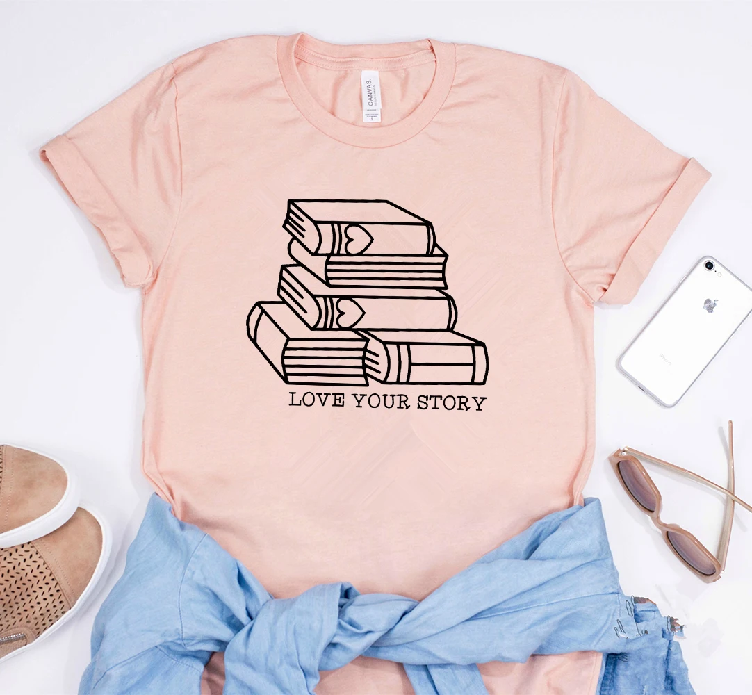2019 футболка Веселая Учительская рубашка Love your Story школьные рубашки для чтения