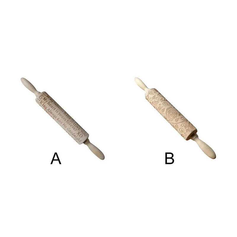 Скалка с гравировкой резного дерева тисненый узорный печенье фондан пирог тесто