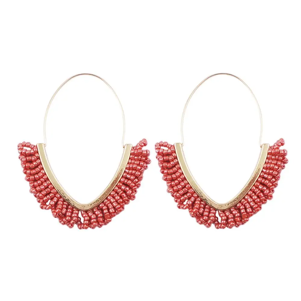 Богемные серьги-кольца MANILAI ручной работы для женщин разноцветные бусы