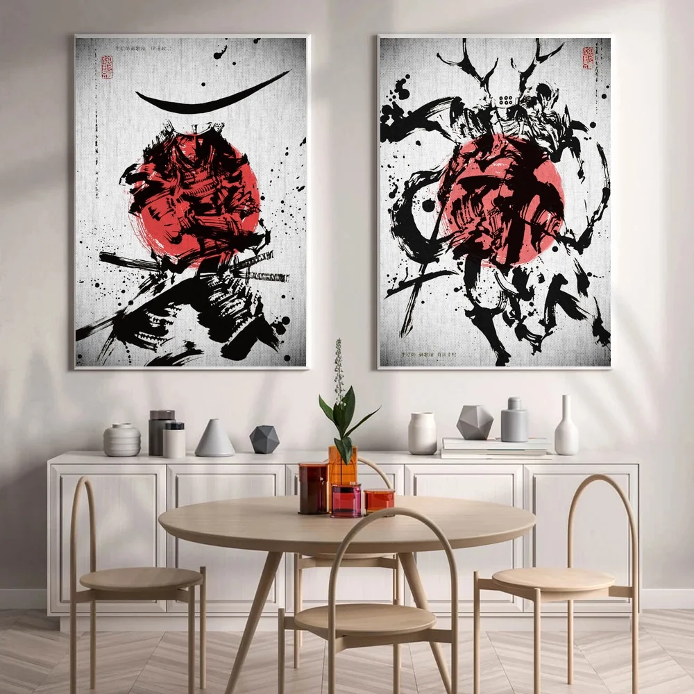 

Японское абстрактное искусство самурайский лодочный Холст Живопись стены Искусство