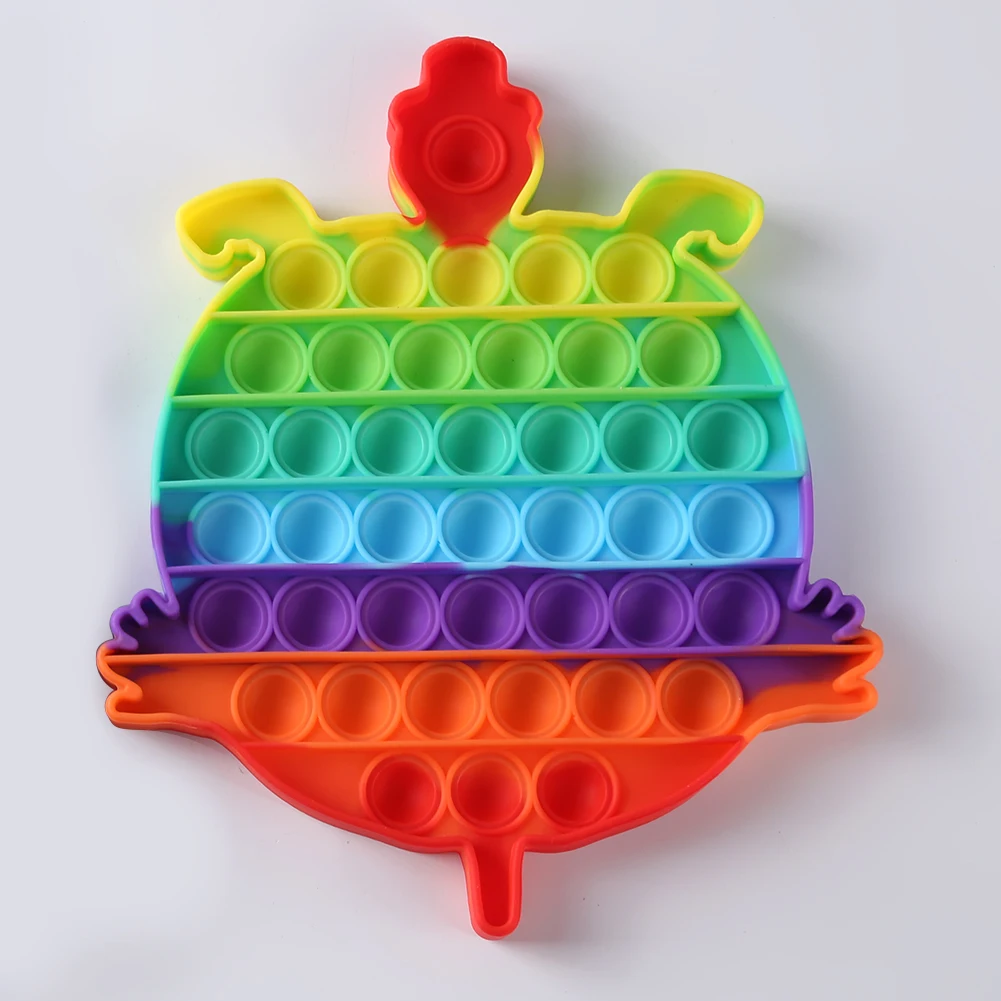 

Tortoise Rainbow Push Bubble Fingertip Toys Anti-Stress Stress Reliever Squeeze Adults Kids Sensory Decompression Fidget Toys#20