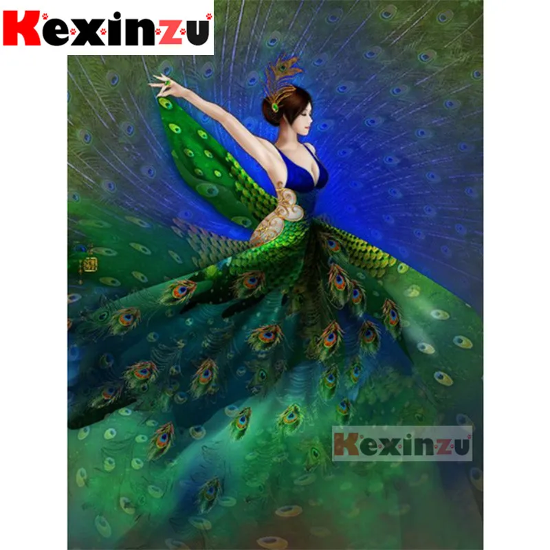 Kexinzu 5D DIY камни в форме ромба/Набор для рисования с круглыми камнями и полотном