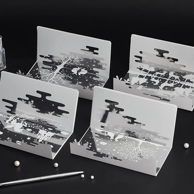 3D всплывающие карты зеркальное отражение поздравительная открытка полые