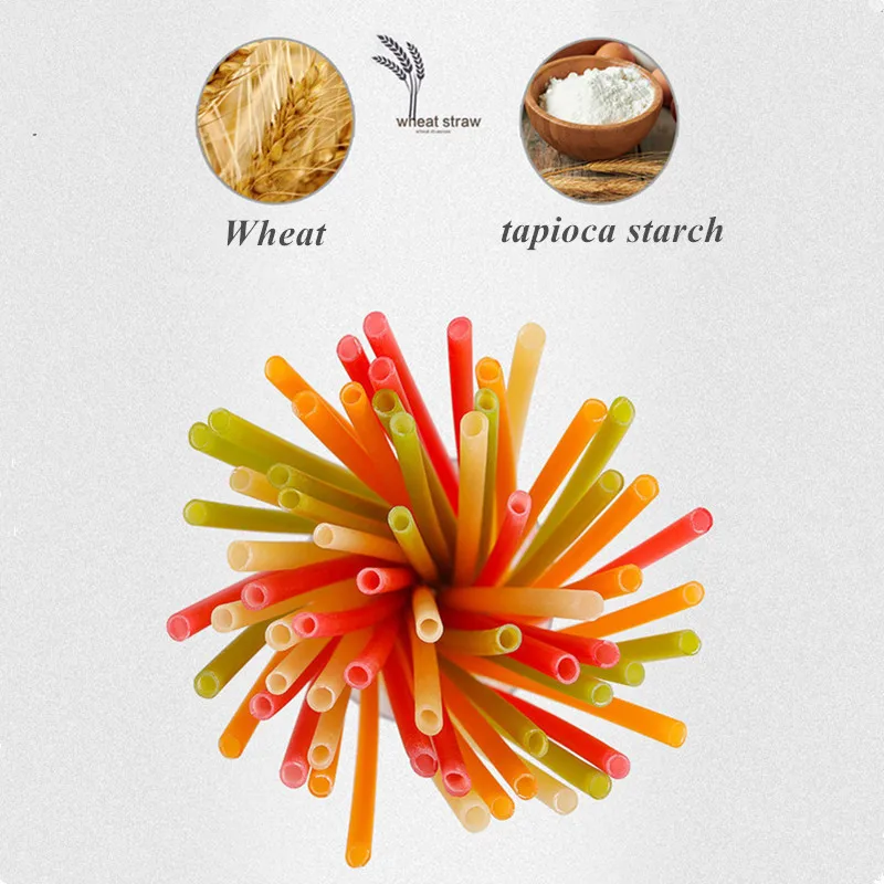 100 шт. биоразлагаемая Питьевая соломинка съедобная одноразовая для риса