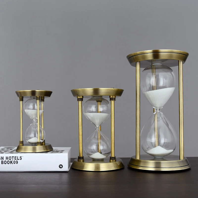

Metal Hourglass Timer Home Desktop Decor Hourglasses Countdown Decoration Timing Hourglass Crafts Gifts Home Office Decorations