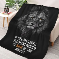 animal motivation if size mattered elephant would be king of the jungle throw blanket sherpa blanket cover bedding soft