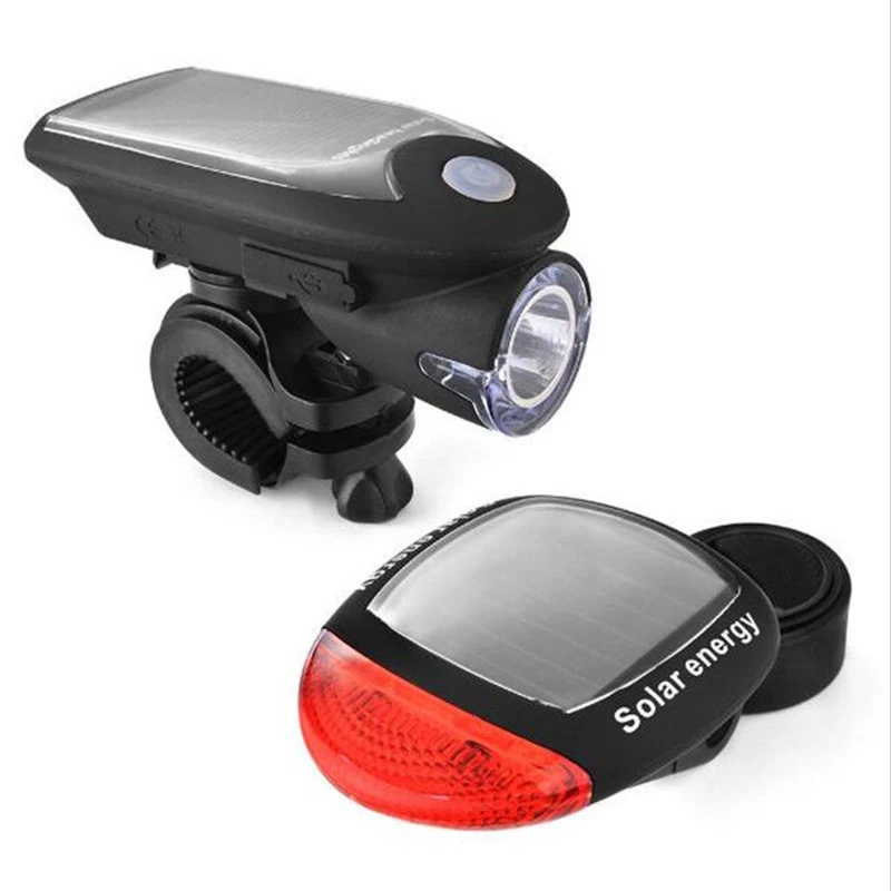 

Фонарь велосипедный на солнечной батарее, передние фонари для горного велосипеда, USB-зарядка, фонарик, фонарь на солнечной батарее, задние ф...