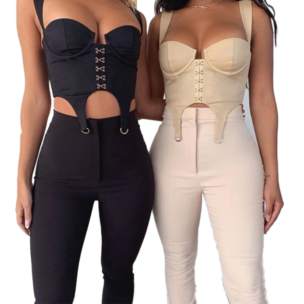 Женский топ без бретелек с завязками и пряжками однотонный летний | Женская