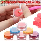 Алмазная 5D живопись круглойв форме сердца, клеевая глина, точка для вышивки крестиком, ручка для вышивки, Приклеивание, дизайн ногтей, сверление грязи, аксессуары