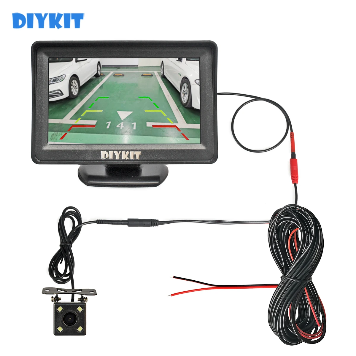 Автомобильное зеркало заднего вида DIYKIT с монитором 4 3 &quotи светодиодной камерой