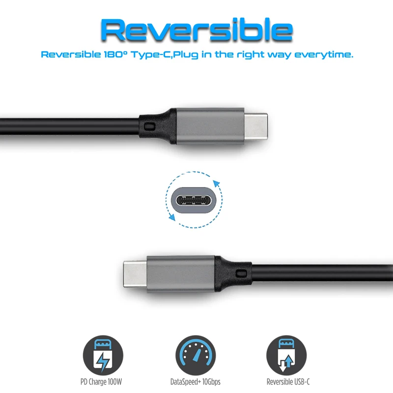 100W PD 5A Type C кабель USB USB3.1 Gen 2 10 Гбит/с шнур для быстрой зарядки и передачи Macbook Pro Nintendo