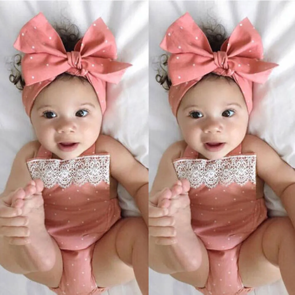 С принтом в горошек комбинезон одежда для малышей с кружевами девочек милое