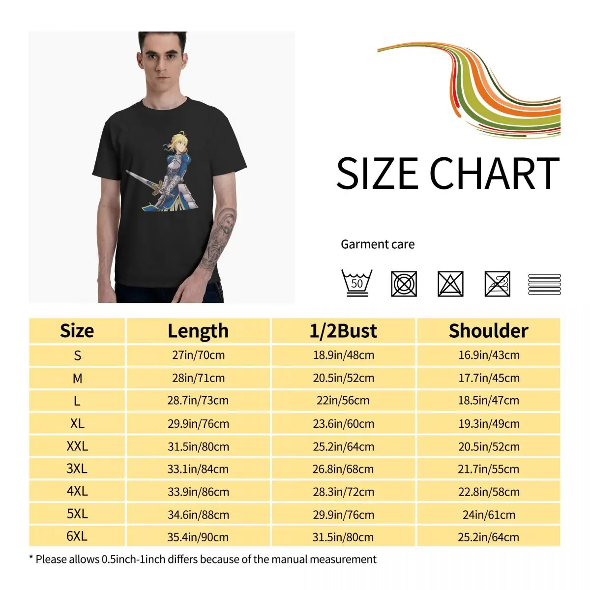 

Anime Fans Saber 24 man T Shirt Micro play Short sleeveRound neck T-shirt