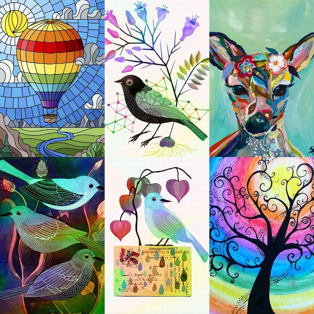 

5D Diamond Painting Deer Square Diamond Embroidery Animal Colorful Oil Painting DIY Mosaic Handmade Gift Crafts Home Decor