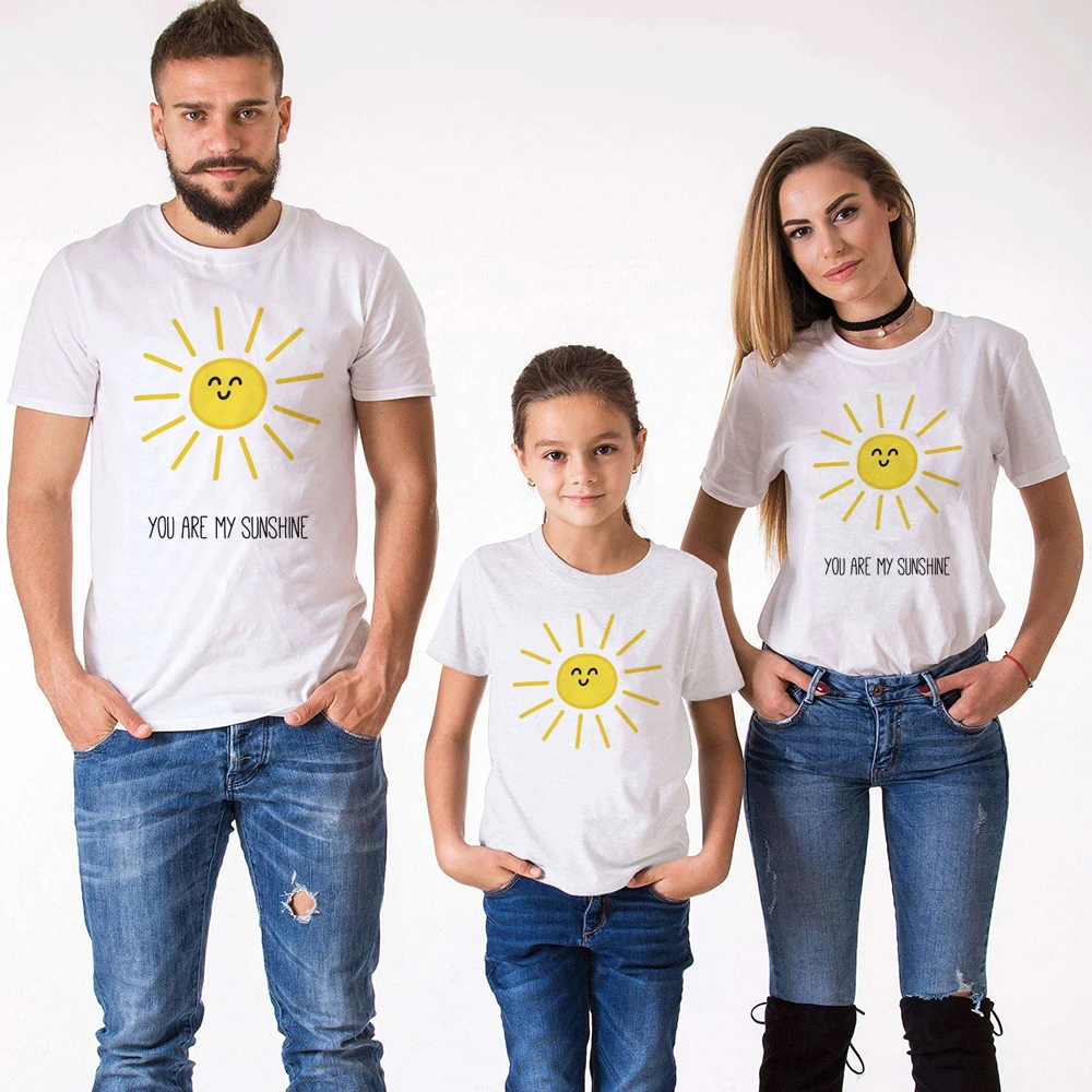 Ты мой Солнечный папа сын выглядит забавные наряды мамы малыши топы футболки