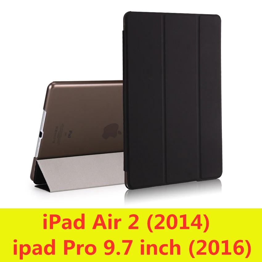 Чехол для iPad 9,7 6-го поколения, Чехол Air 3 2 1 Pro 10,5, прозрачный чехол, умный чехол из искусственной кожи для сна - Цвет: black-L-Air2 Pro9.7