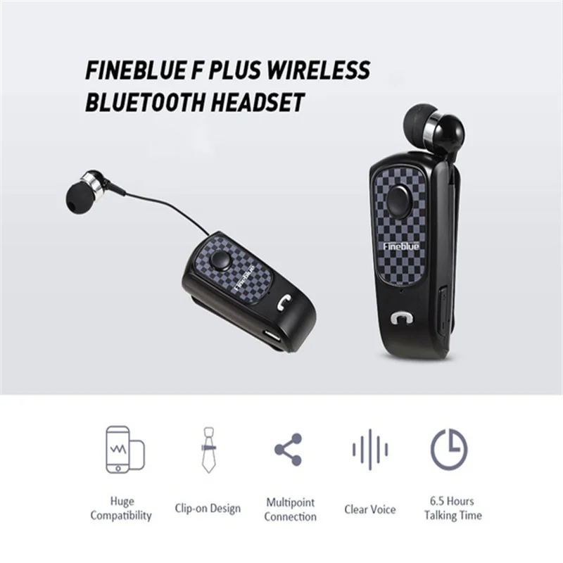 Беспроводная гарнитура Fineblue Bluetooth F PLUS Mini V5.0 с клипсой наушники режимом громкой