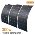 Гибкие солнечные панели 300 Вт 100 Вт 3 шт. моно 12 в панель солнечных батарей 100 Вт 200 Вт солнечное зарядное устройство с контроллером заряда