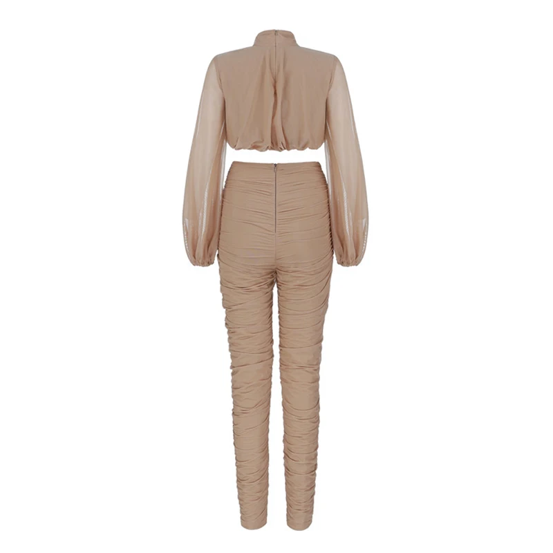 VGH осенний комплект из двух предметов Женская водолазка с пышными рукавами