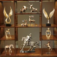 home decor ornaments fashion feng shui figurines resin artware decoration furnishings living room entrance bookcase decorations
