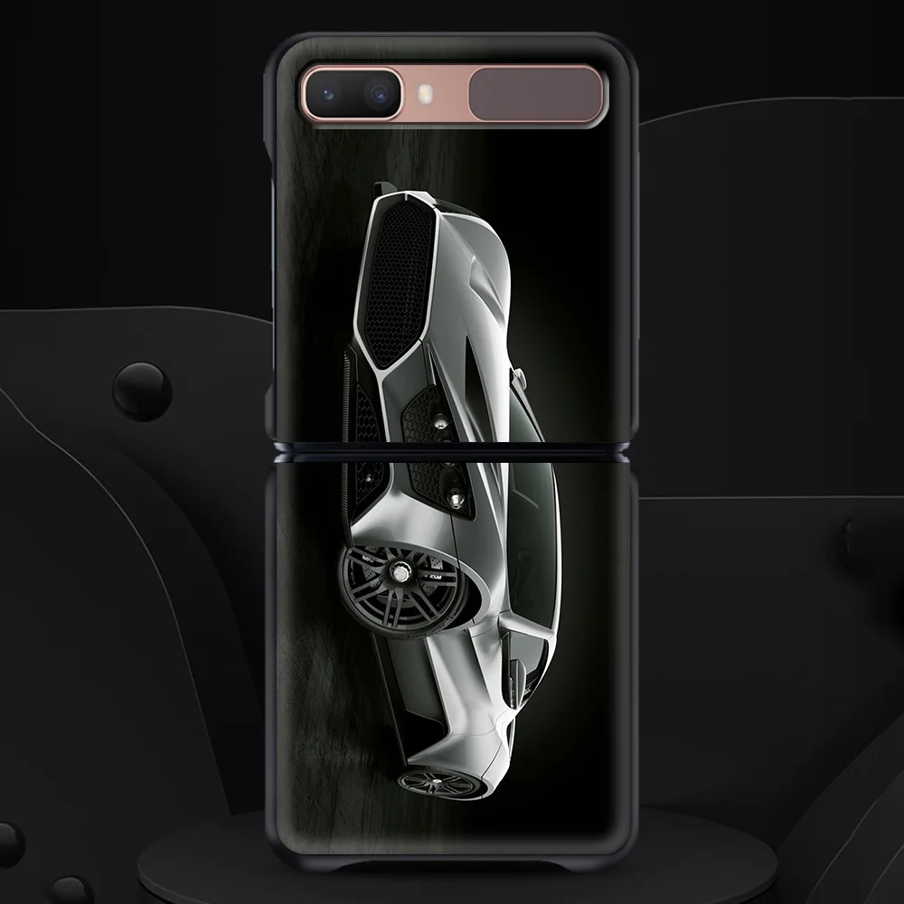 

Cool Car for Samsung Galaxy Z Flip Mobile Phone Shell Zflip Folding Protective Case Luxury Black Coque Shell