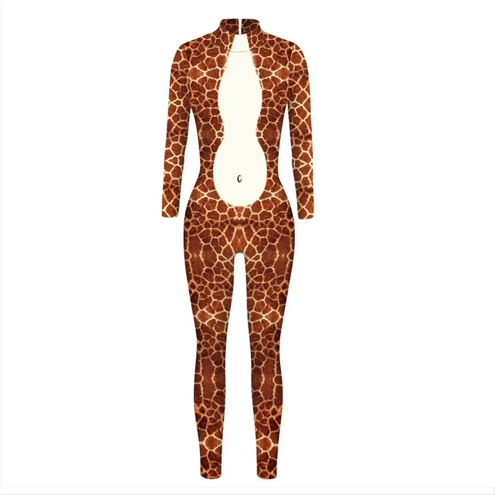 Halloween Costume for Women Giraffe Cosplay Jumpsuits Rompers Polyester Sporting Playsuits Gymn Overall | Тематическая одежда и