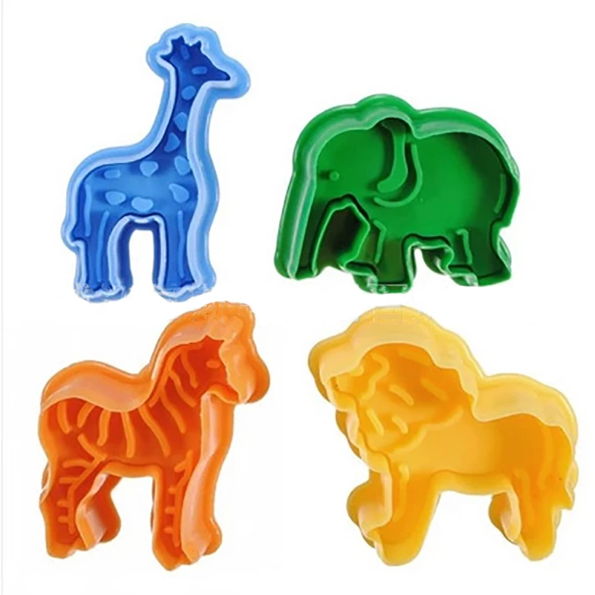 4 шт./лот Плунжер для печенья резаки животных кондитерские штампы помадки форма