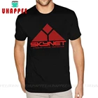 Дешевые мужские футболки с коротким рукавом The Terminator Skynet 6XL, хлопковые черные рубашки с круглым вырезом