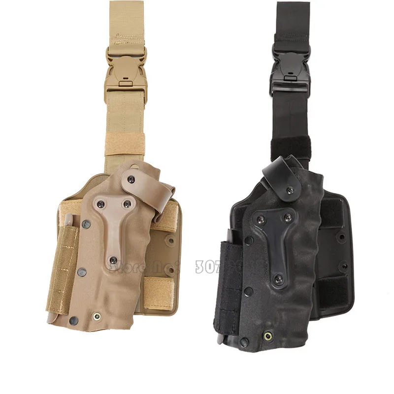 Тактический Пистолет Кобура набор w/Подсумки для магазинов на ноги Охота правая