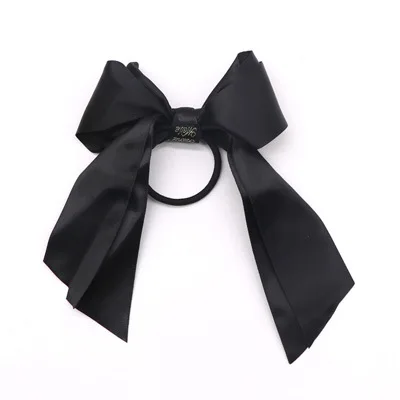 

2021 Women Korean Rubber Bands Tiara Satin Ribbon Bow Hair Band Rope Scrunchie Ponytail Holder Gum for Hair Accessories Elastic